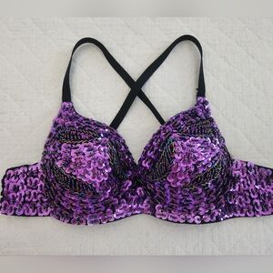 Sequins & Beads Lift Bra with Crisscross Straps